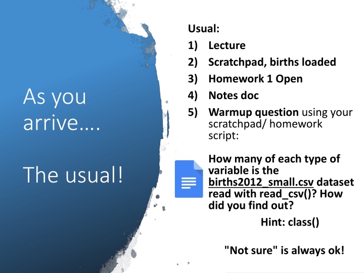 usual 1 lecture 2 scratchpad births loaded