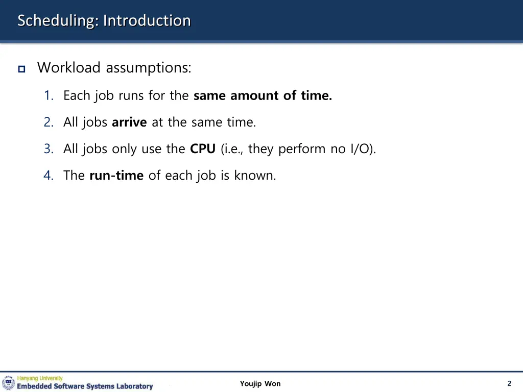 scheduling introduction