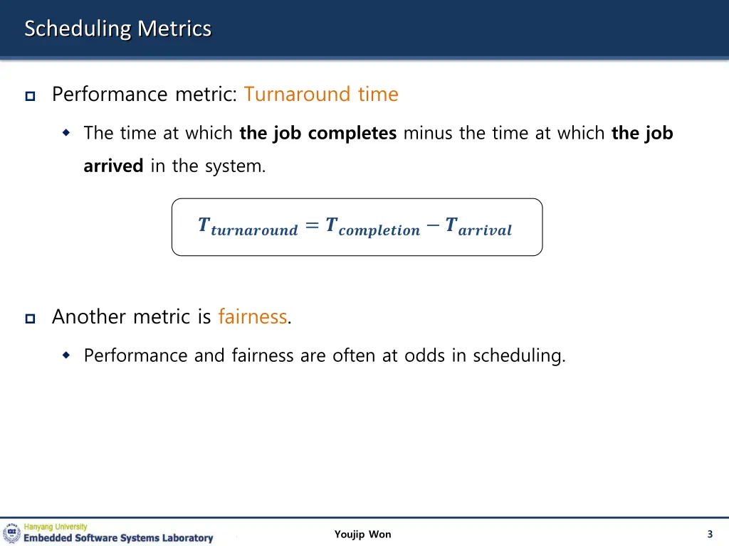 scheduling metrics