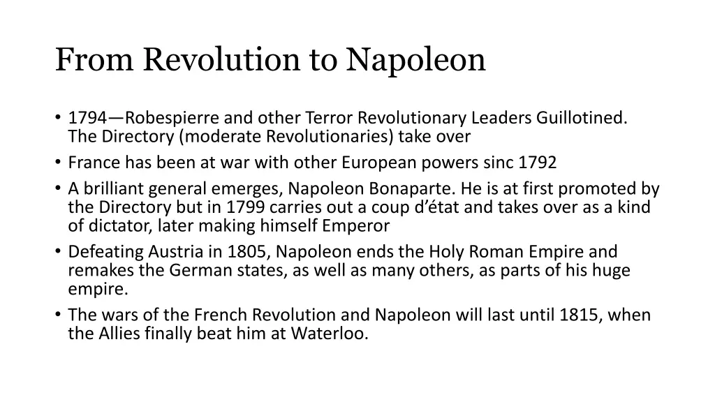 from revolution to napoleon