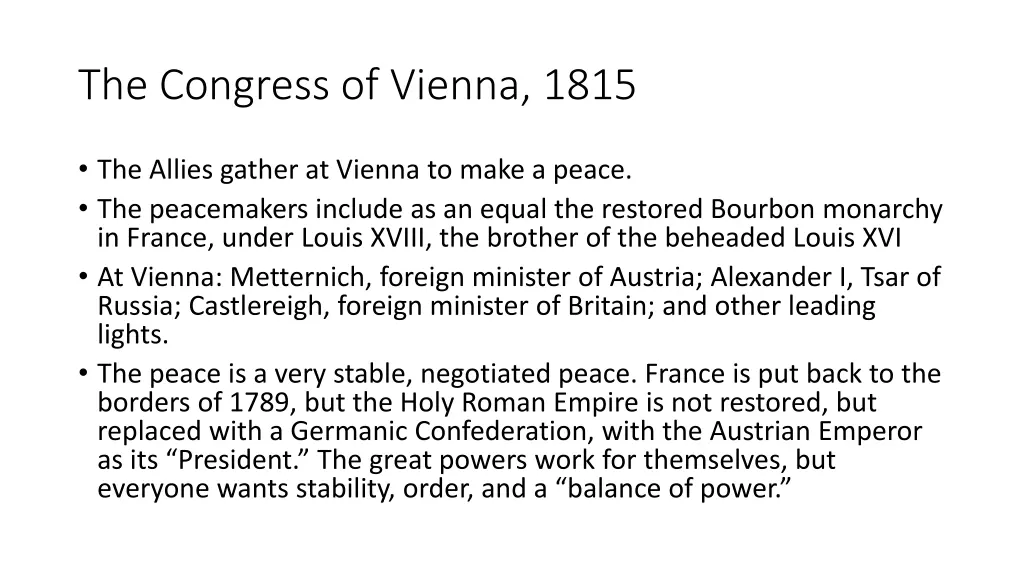 the congress of vienna 1815