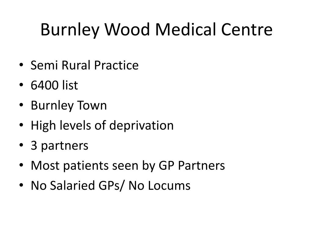 burnley wood medical centre