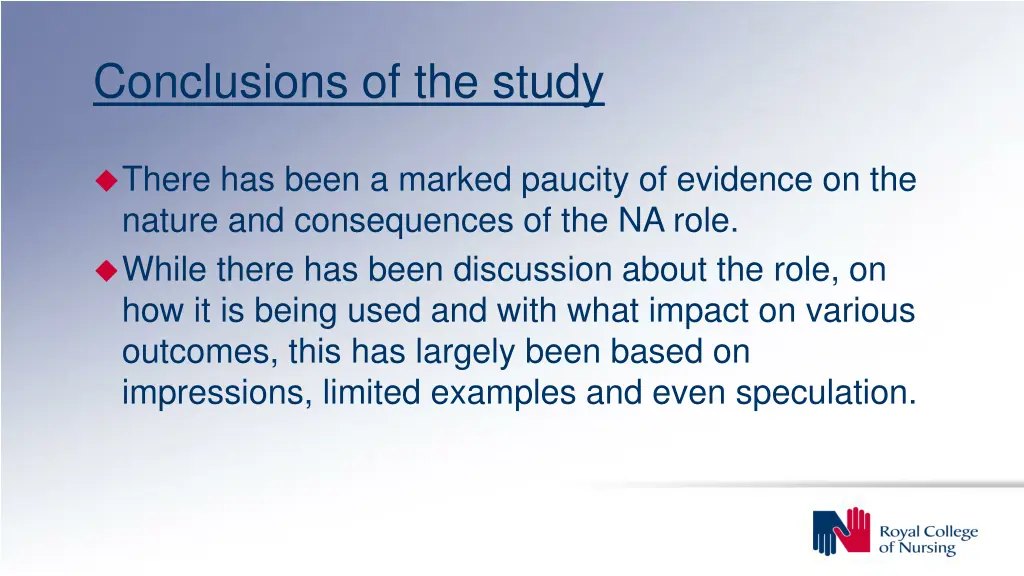 conclusions of the study