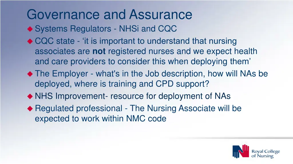 governance and assurance systems regulators nhsi