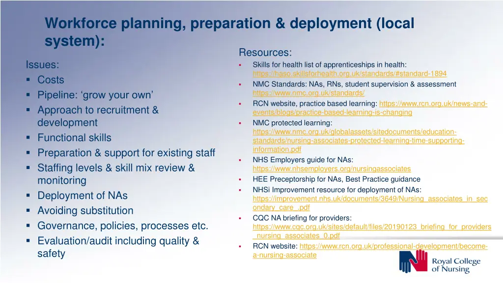 workforce planning preparation deployment local