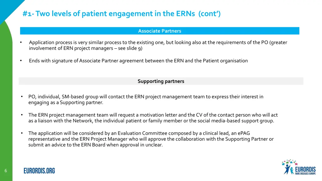 1 two levels of patient engagement in the erns 1