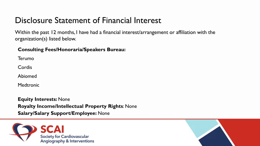 disclosure statement of financial interest