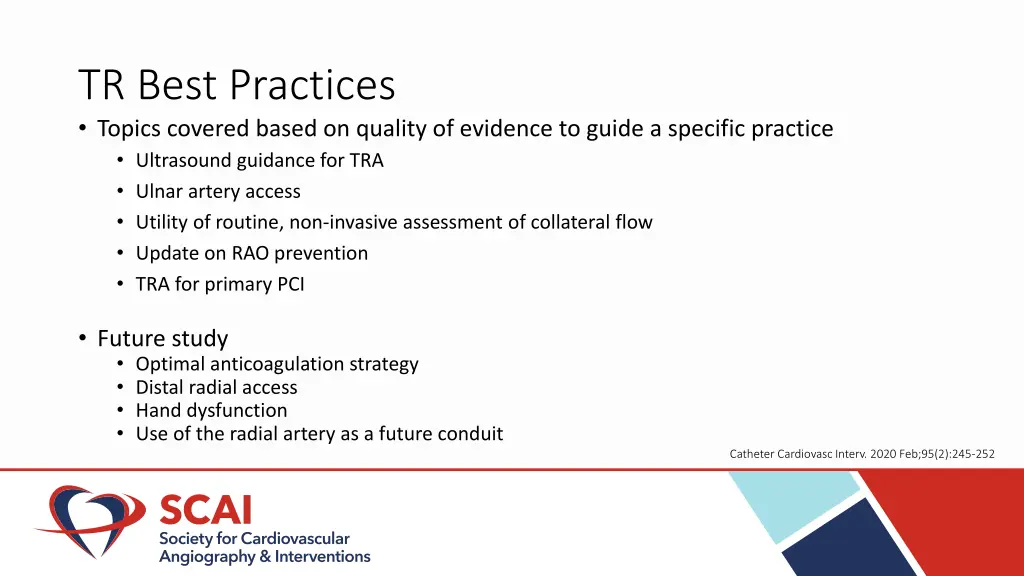 tr best practices topics covered based on quality