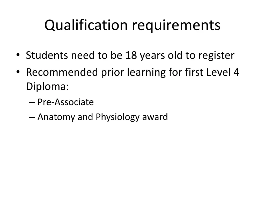 qualification requirements