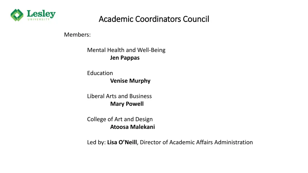 academic coordinators council academic