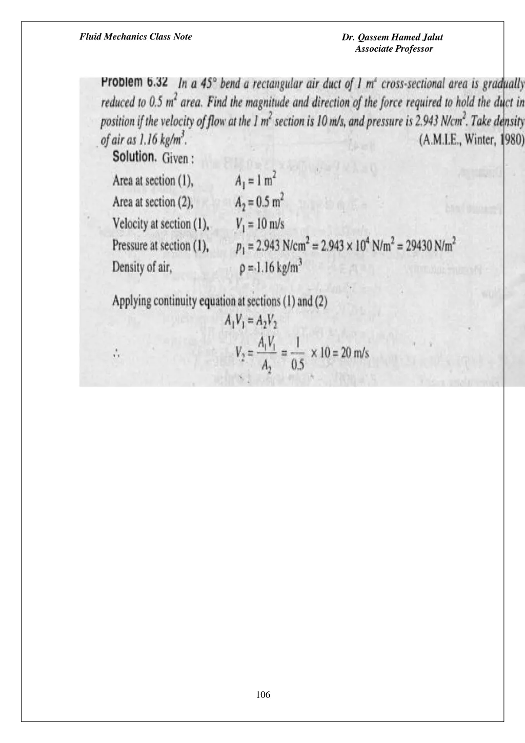 fluid mechanics class note 11