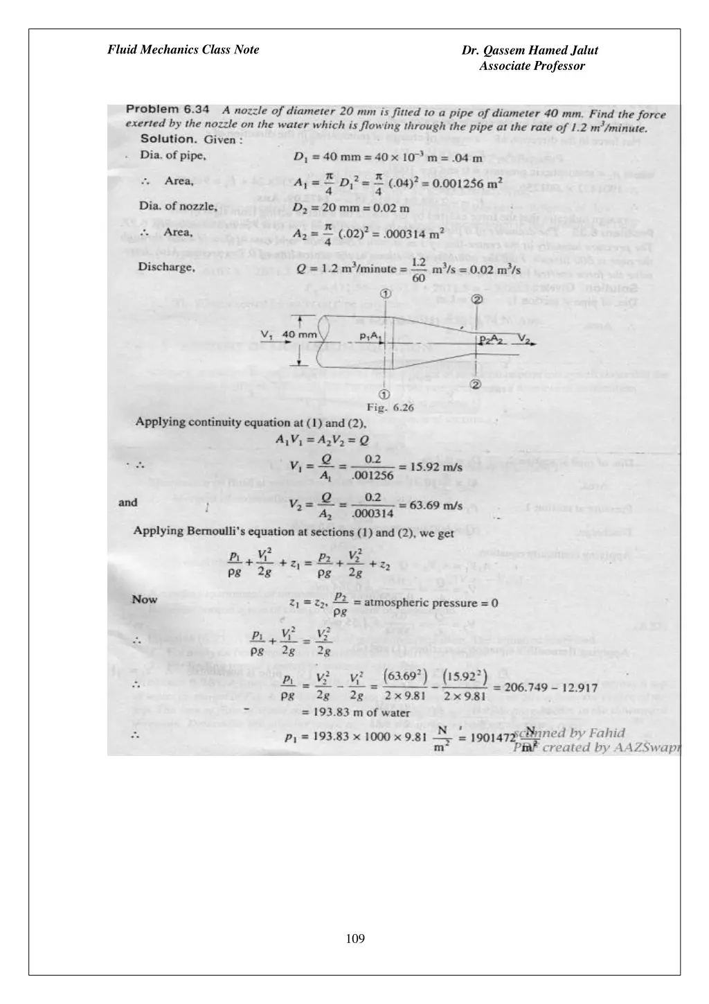 fluid mechanics class note 14