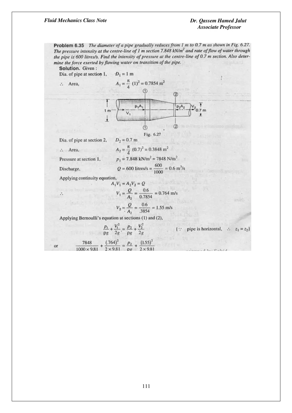 fluid mechanics class note 16