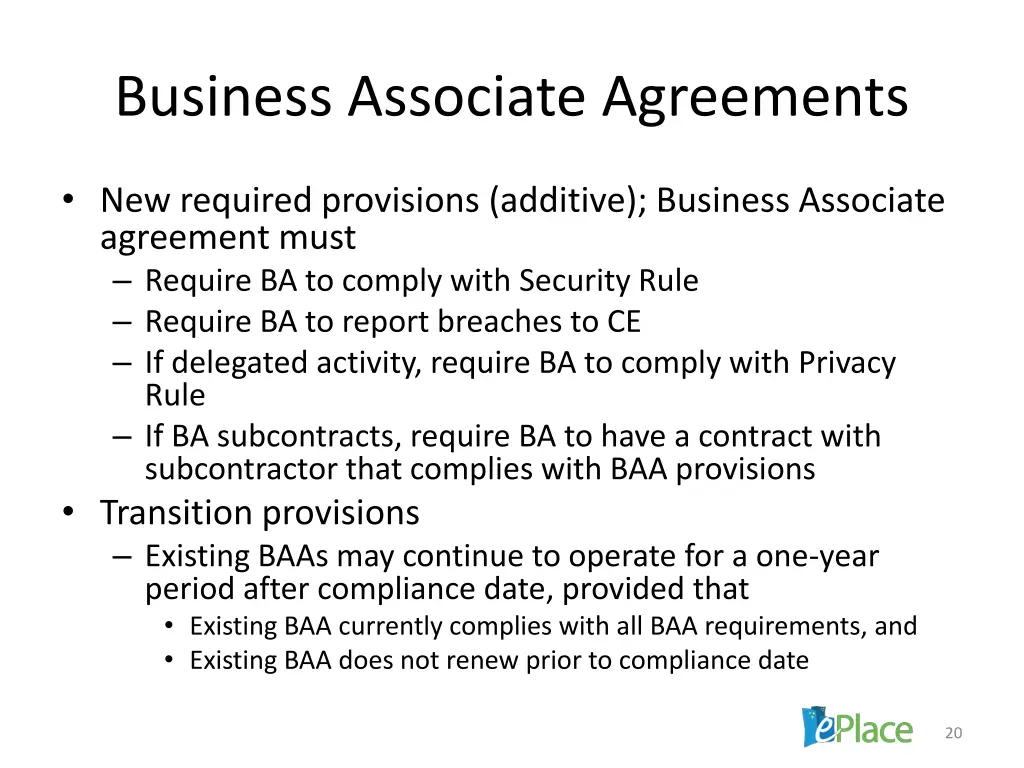 business associate agreements