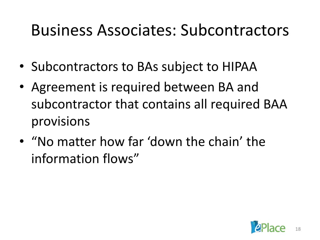 business associates subcontractors