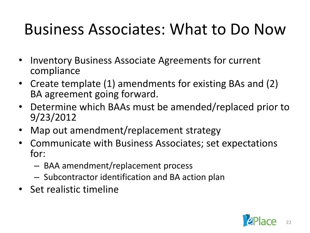 business associates what to do now