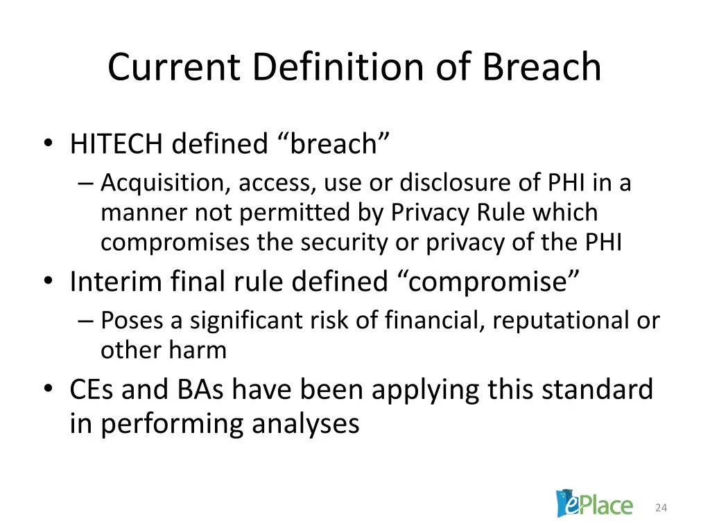 current definition of breach