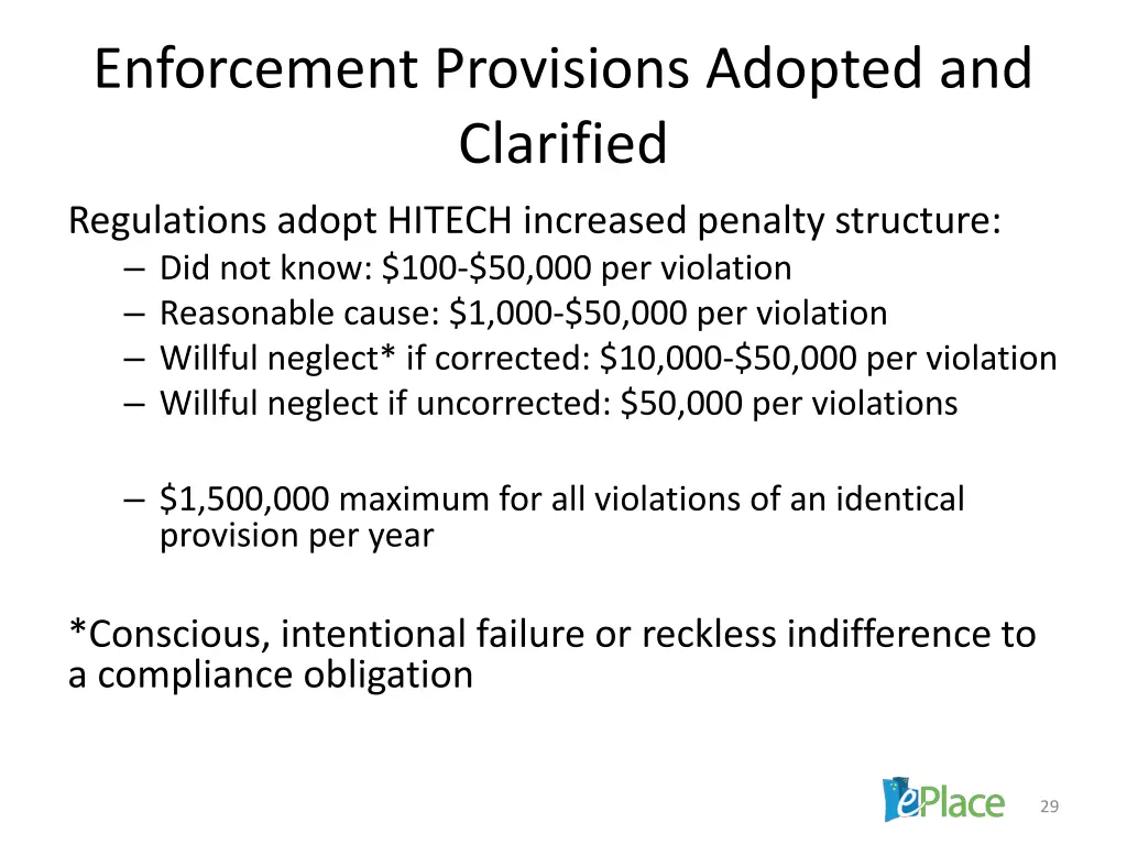 enforcement provisions adopted and clarified