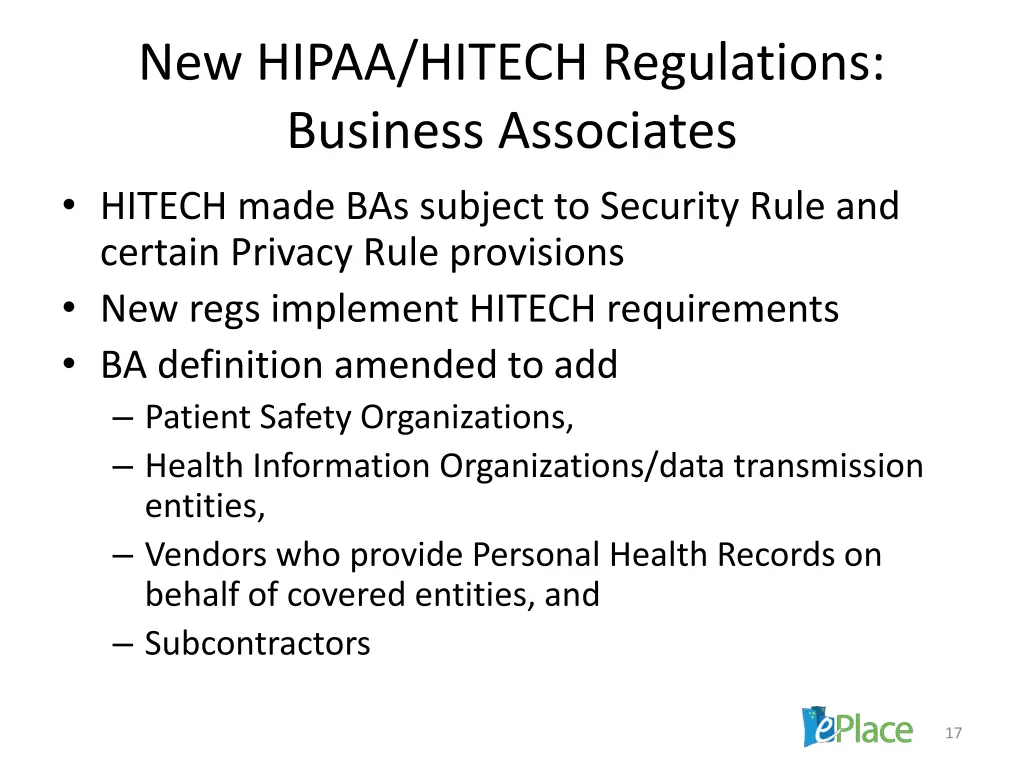 new hipaa hitech regulations business associates