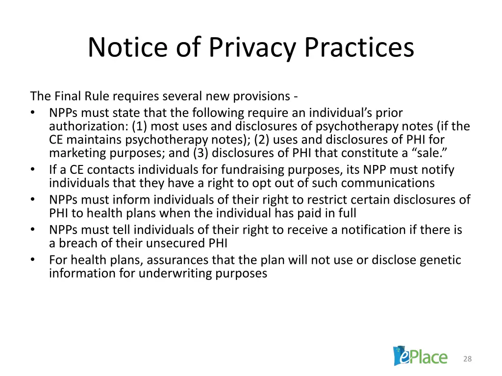 notice of privacy practices