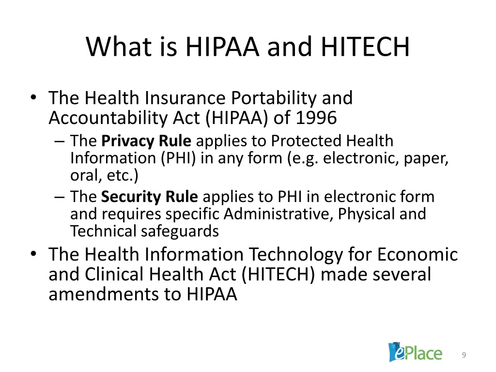 what is hipaa and hitech