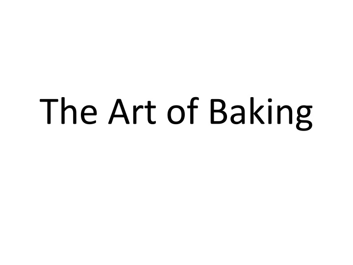 the art of baking