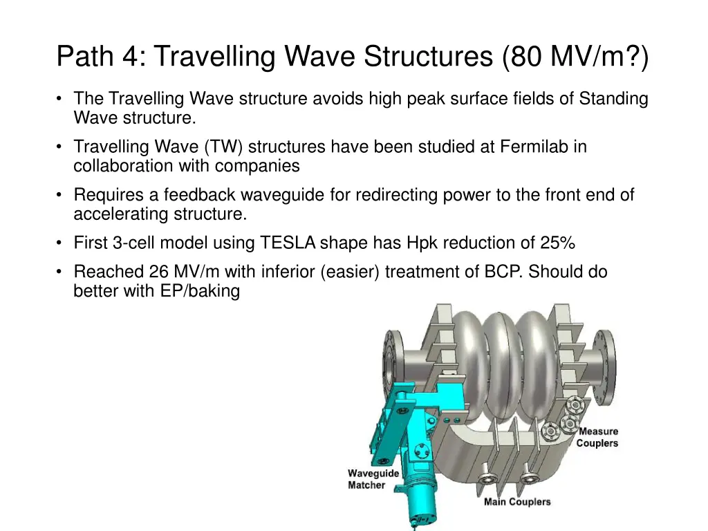 path 4 travelling wave structures 80 mv m