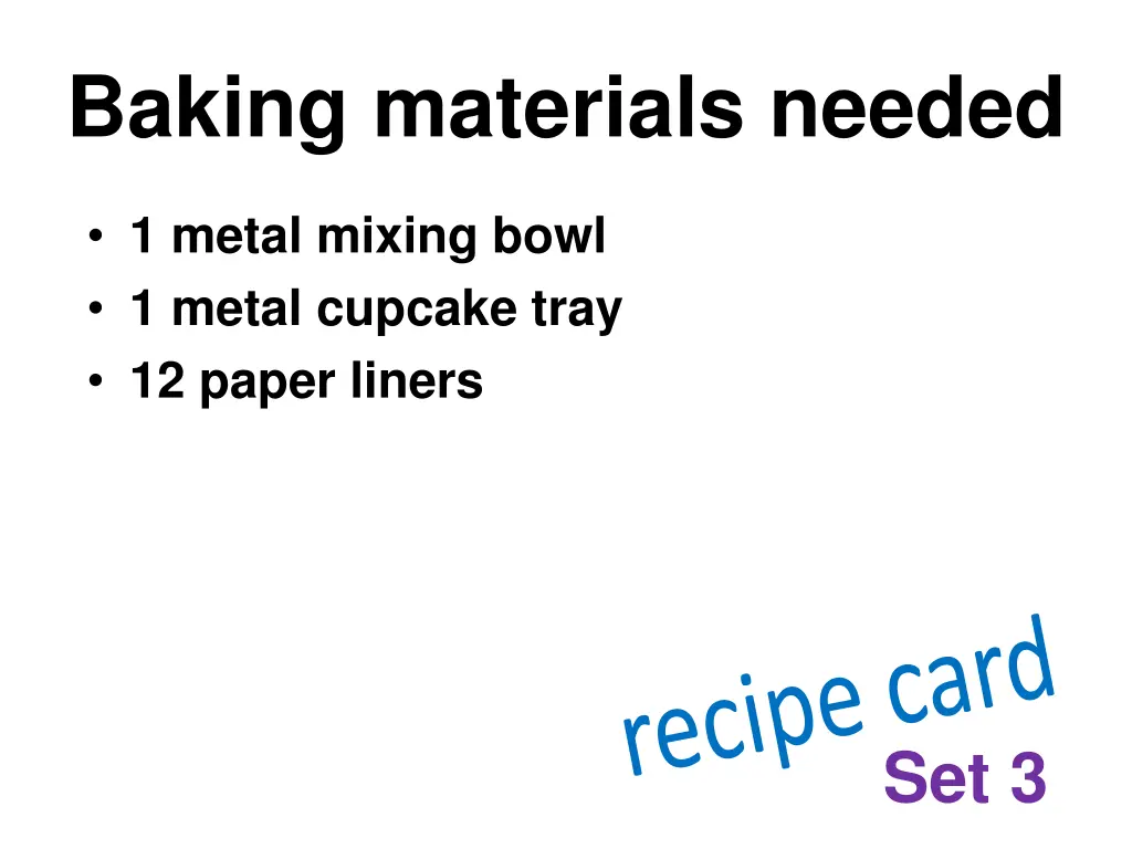 baking materials needed