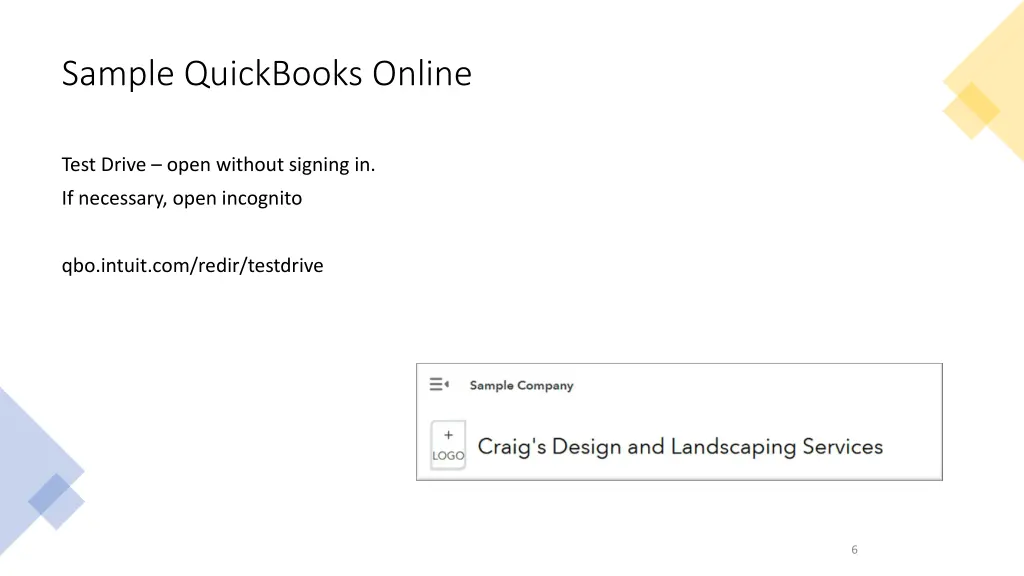 sample quickbooks online