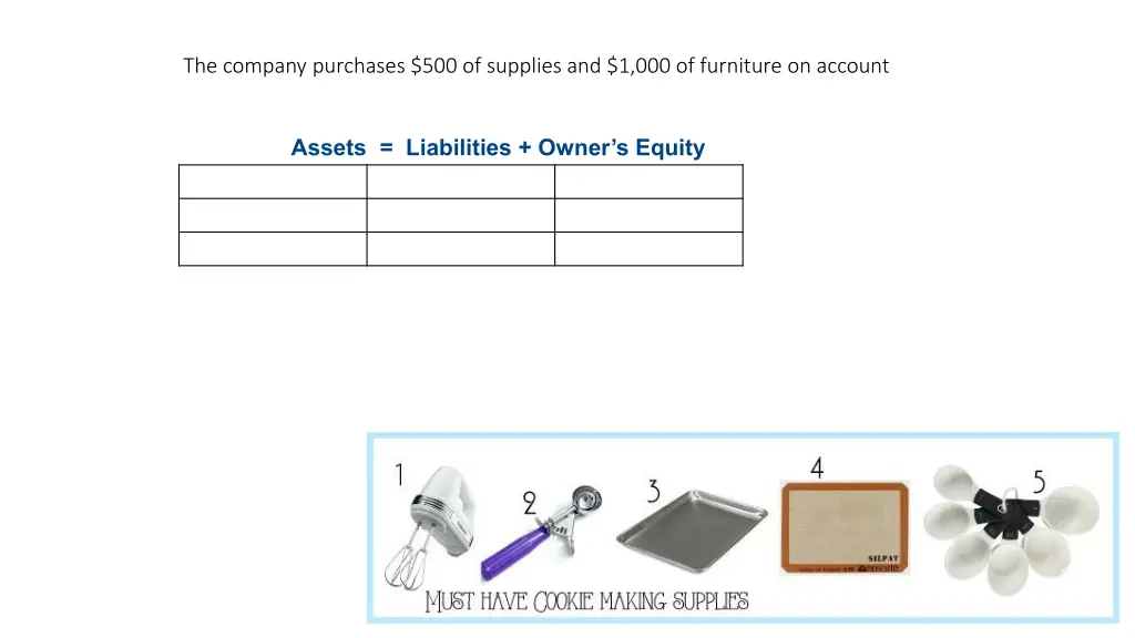 the company purchases 500 of supplies