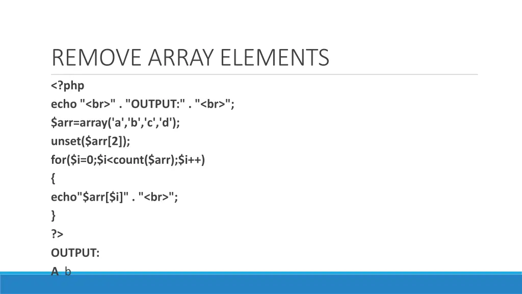 remove array elements