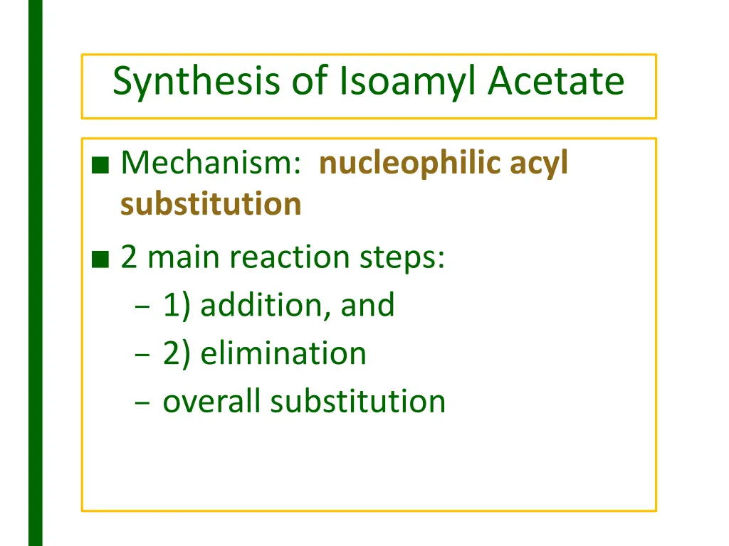 synthesis of isoamyl acetate