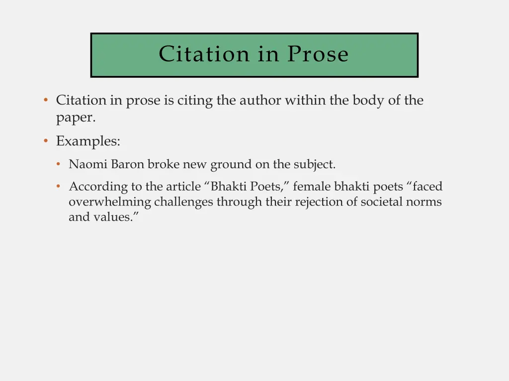 citation in prose