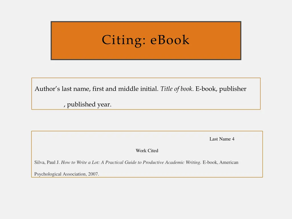 citing ebook