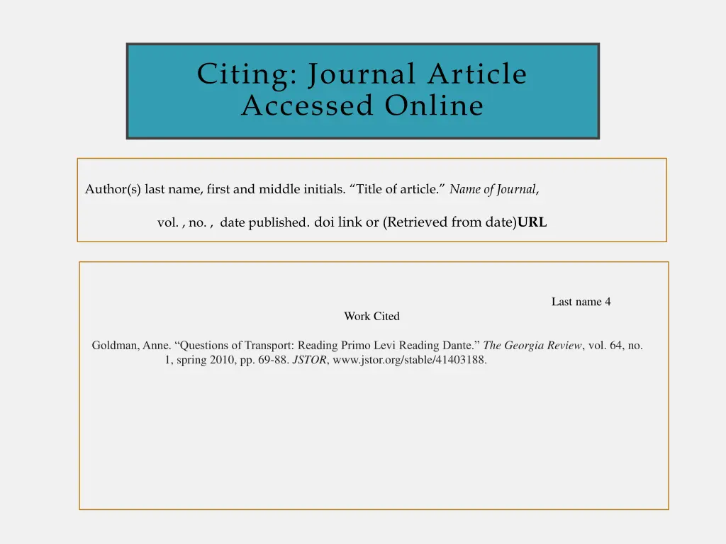 citing journal article accessed online