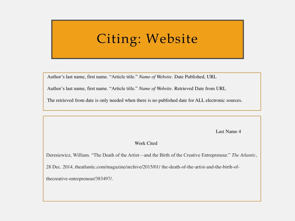 citing website