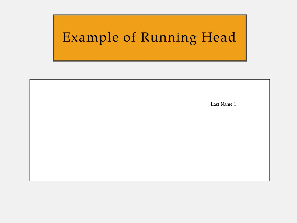 example of running head