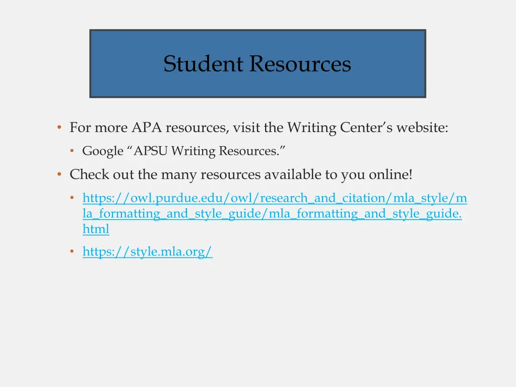 student resources