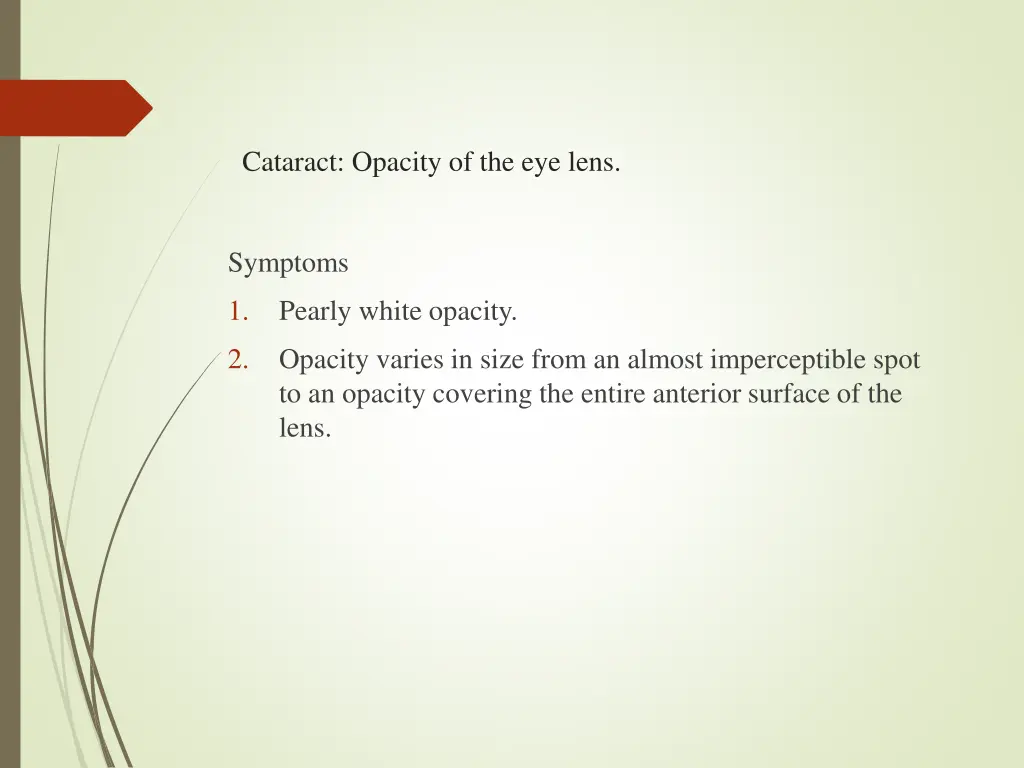 cataract opacity of the eye lens