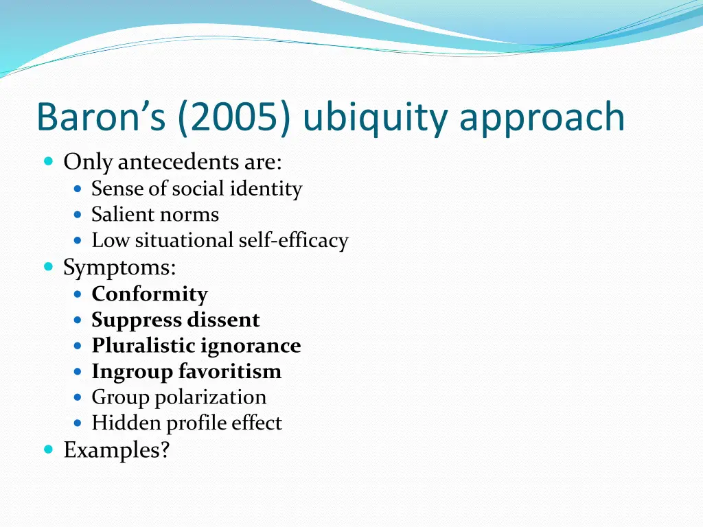 baron s 2005 ubiquity approach only antecedents