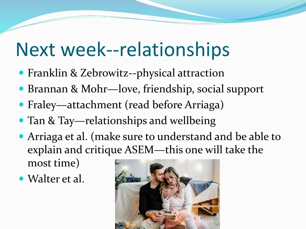 next week relationships