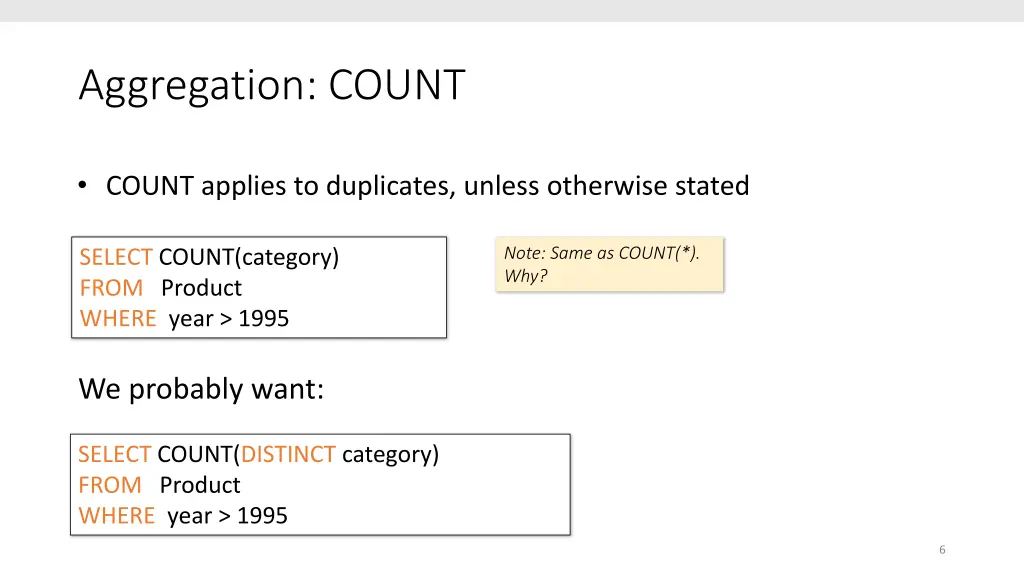 aggregation count