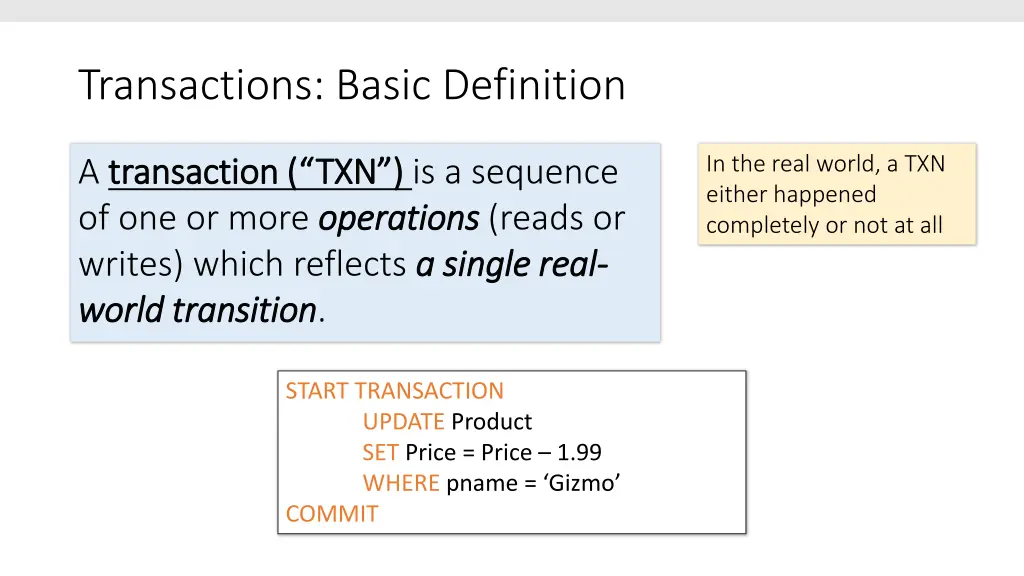 transactions basic definition