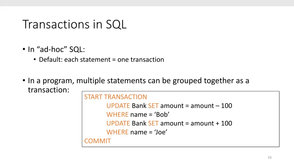 transactions in sql