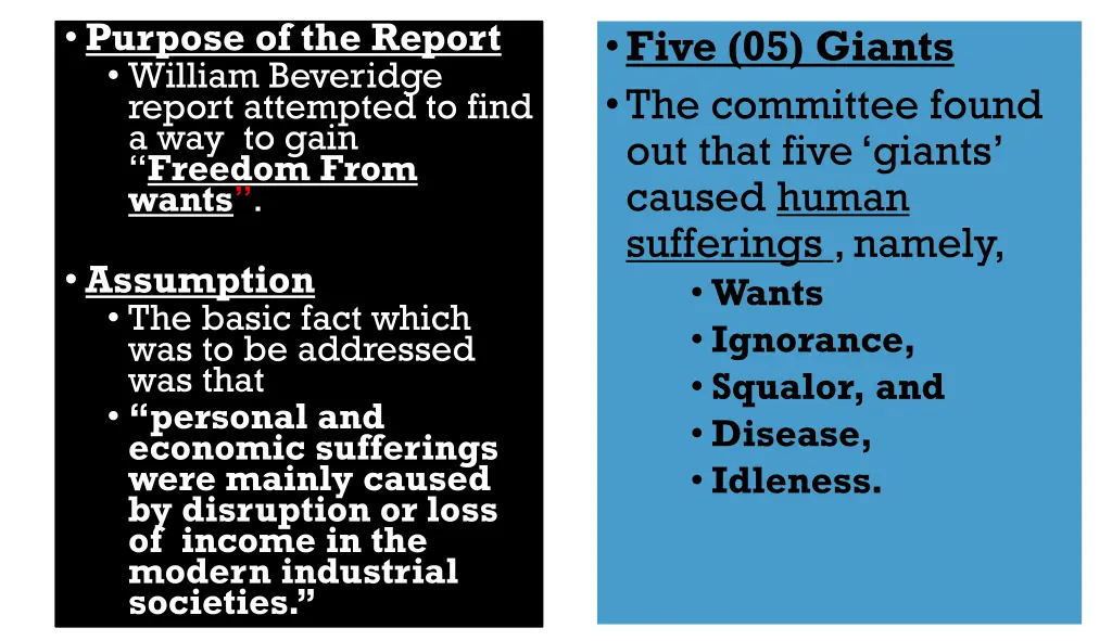 purpose of the report william beveridge report