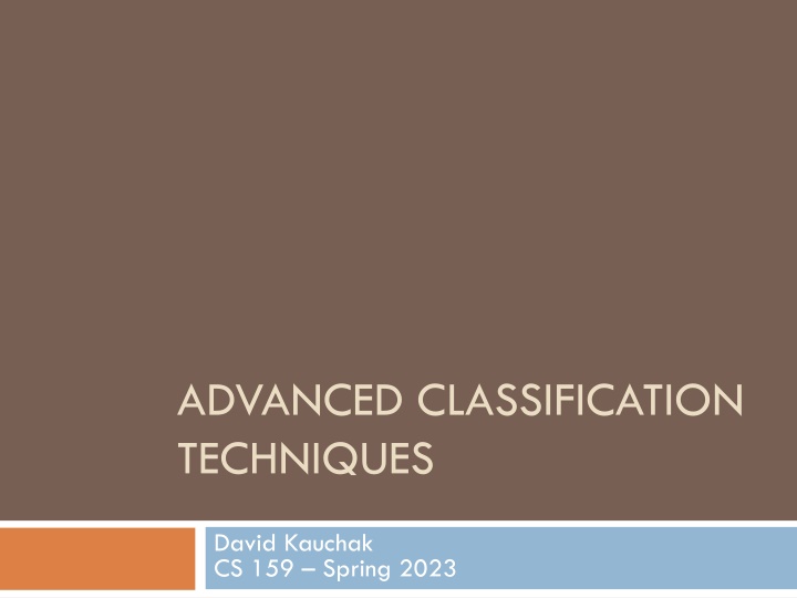 advanced classification techniques