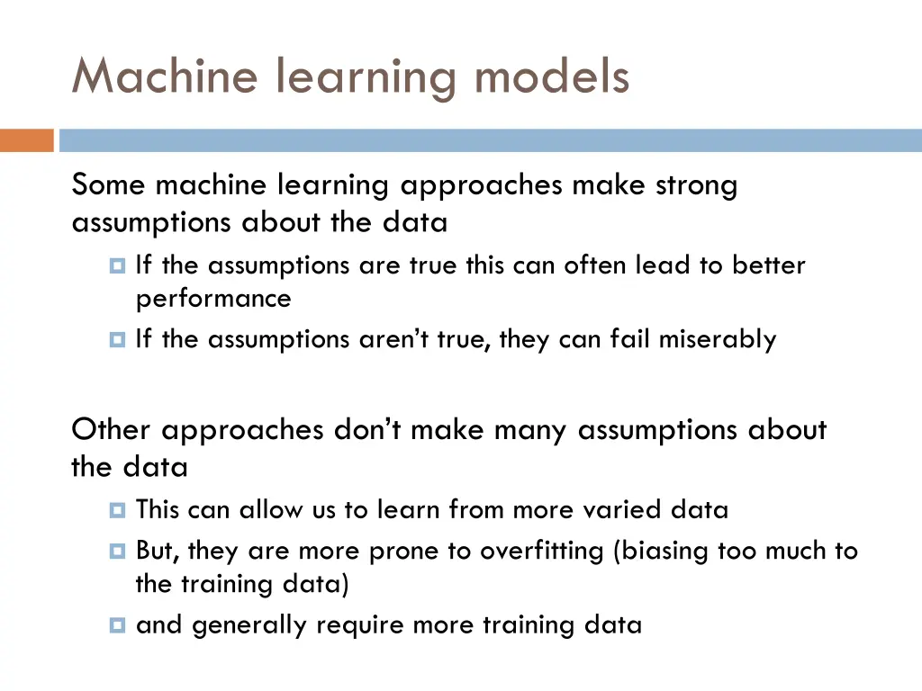 machine learning models