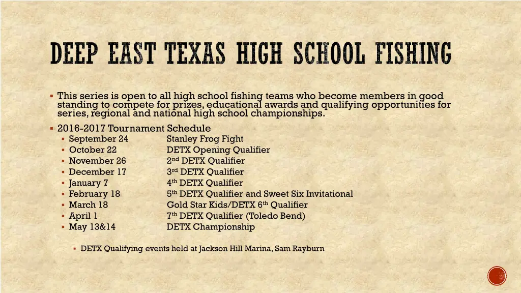 deep east texas high school fishing