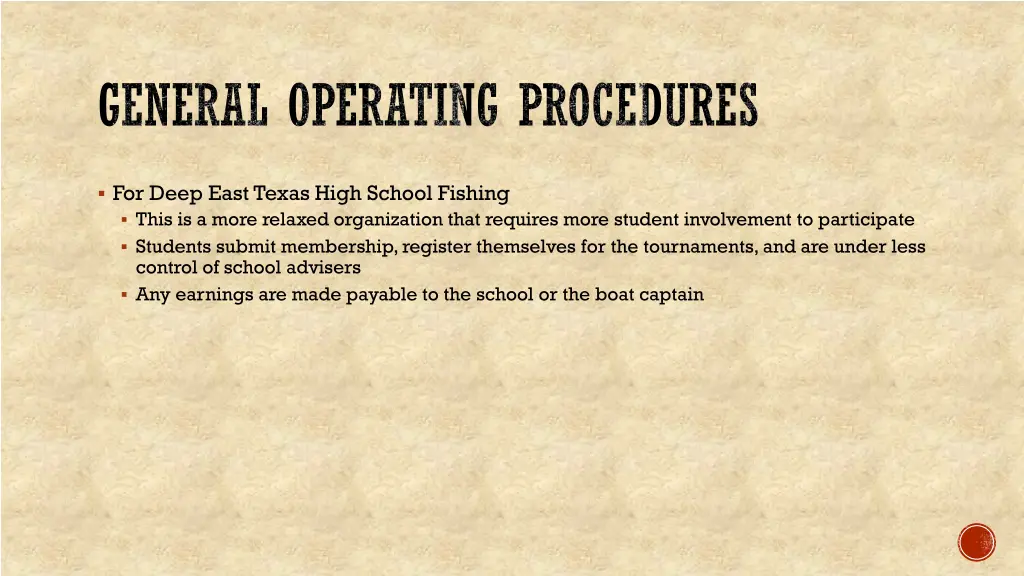 general operating procedures