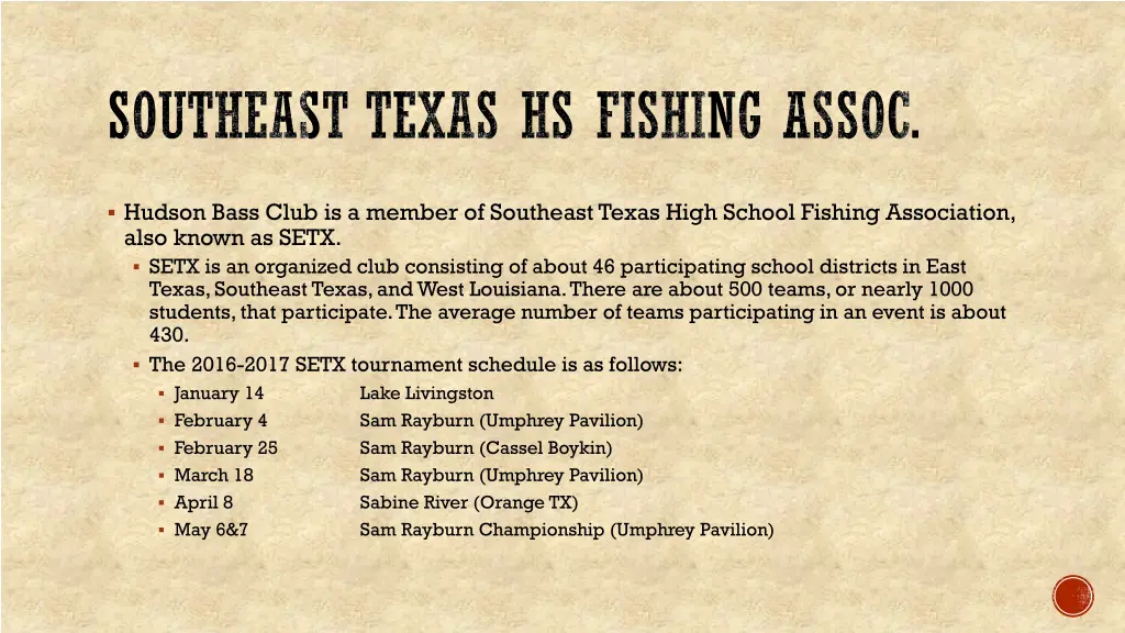 southeast texas hs fishing assoc